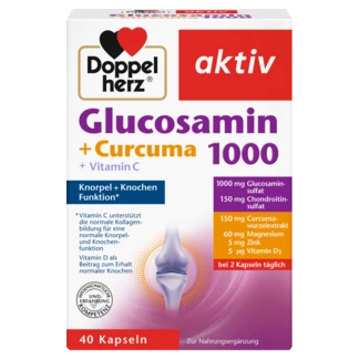Abbildung der Produktverpackung Doppelherz aktiv Glucosamin 1000 + Curcuma Frontansicht